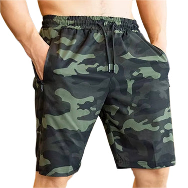 Green Summit Drawstring Camo Shorts