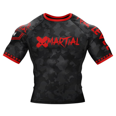 BJJ Rash Guard Black Camo Fight Team X-Tech 25 Series XMARTIAL