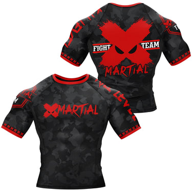 BJJ Rash Guard Black Camo Fight Team X-Tech 25 Series XMARTIAL