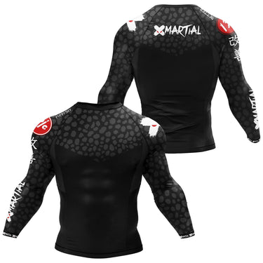 BJJ Rash Guard Black Cheetah X-Tech 25 Series XMARTIAL