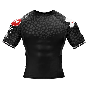 BJJ Rash Guard Black Cheetah X-Tech 25 Series XMARTIAL