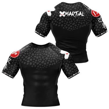 BJJ Rash Guard Black Cheetah X-Tech 25 Series XMARTIAL