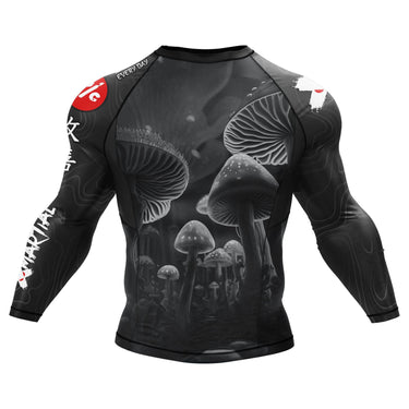 BJJ Rash Guard Black Indigo Mushroom X-Tech 25 Series XMARTIAL