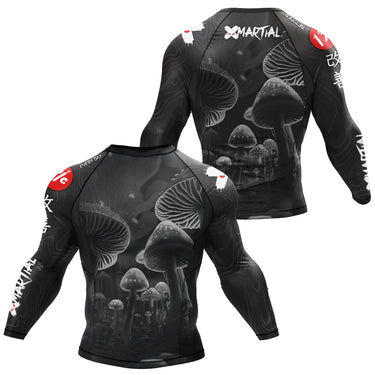 BJJ Rash Guard Black Indigo Mushroom X-Tech 25 Series XMARTIAL