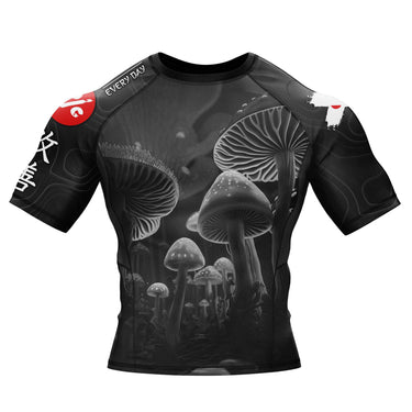 BJJ Rash Guard Black Indigo Mushroom X-Tech 25 Series XMARTIAL