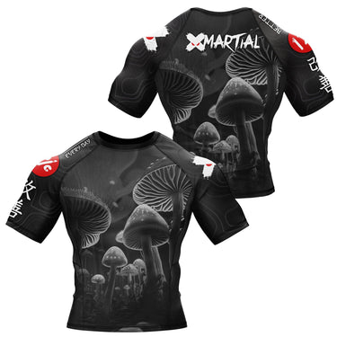 BJJ Rash Guard Black Indigo Mushroom X-Tech 25 Series XMARTIAL