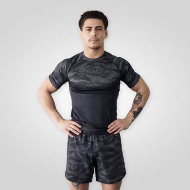 BJJ Rash Guard Black Tiger Camo X-Tech 25 Series XMARTIAL