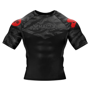 BJJ Rash Guard Black Tiger Camo X-Tech 25 Series XMARTIAL