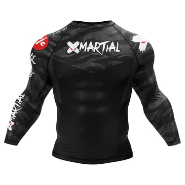 BJJ Rash Guard Black Tiger Camo X-Tech 25 Series XMARTIAL