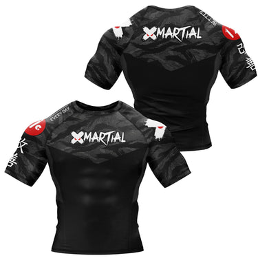 BJJ Rash Guard Black Tiger Camo X-Tech 25 Series XMARTIAL