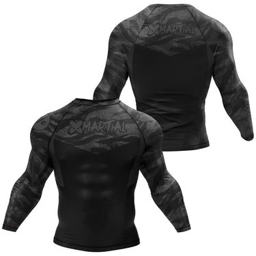 BJJ Rash Guard Black Tiger Camo X-Tech 25 Series XMARTIAL