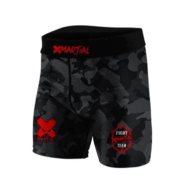 Black Camo Fight Team BJJ/MMA Compression Shorts XMARTIAL