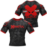 Black Camo Fight Team BJJ Rash Guard XMARTIAL