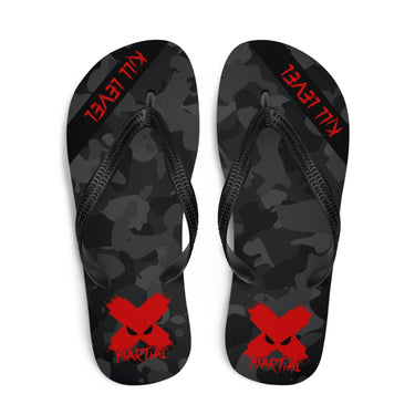 Black Camo Fight Team Flip Flops XMARTIAL