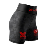 Black Camo Fight Team Women's BJJ/MMA Compression Shorts XMARTIAL