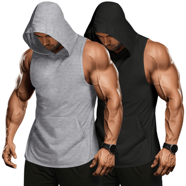 Black+Grey Sleeveless Hoodie (Pack of 2) XMARTIAL