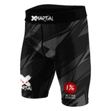 Black Steel BJJ/MMA Compression Shorts XMARTIAL