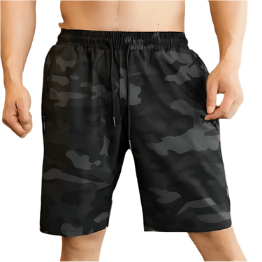 Black Summit Drawstring Camo Shorts XMARTIAL