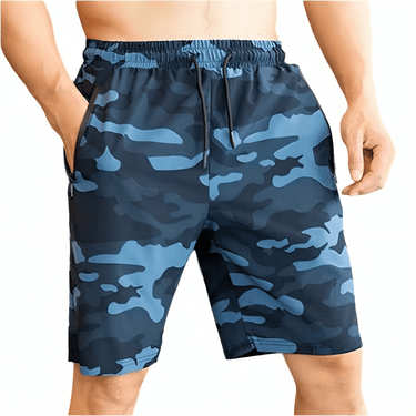 Blue Summit Drawstring Camo Shorts XMARTIAL