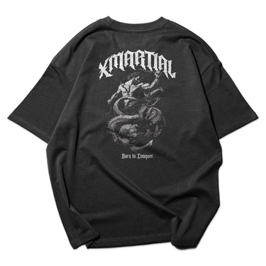 Born to Conquer Oversized Faded T-Shirt XMARTIAL