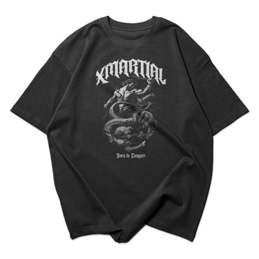 Born to Conquer Oversized Faded T-Shirt XMARTIAL