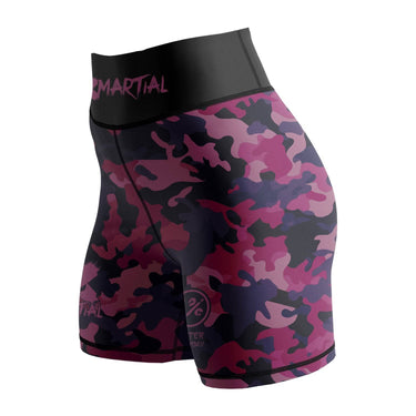 Dim Pink Camo Women's BJJ/MMA Compression Shorts XMARTIAL