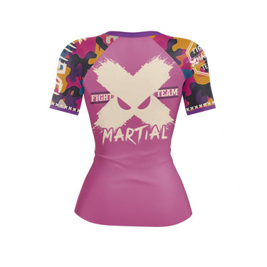 Funky Camo Fight Team Women's BJJ Rash Guard XMARTIAL