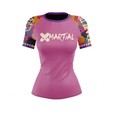 Funky Camo Fight Team Women's BJJ Rash Guard XMARTIAL