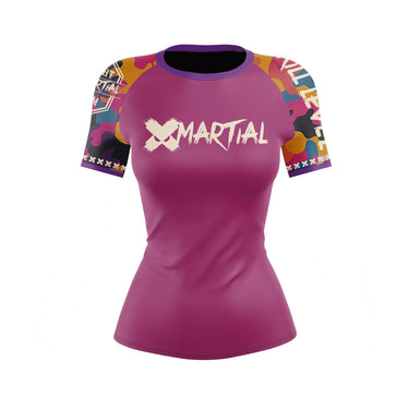 Funky Camo Fight Team Women's BJJ Rash Guard XMARTIAL