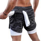 Gray 2-in-1 Running Shorts XMARTIAL