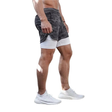 Gray 2-in-1 Running Shorts XMARTIAL