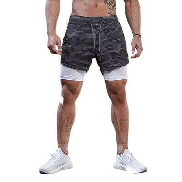 Gray 2-in-1 Running Shorts XMARTIAL