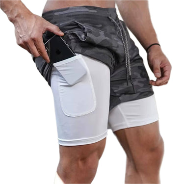 Gray 2-in-1 Running Shorts XMARTIAL