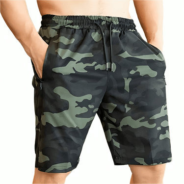 Green Summit Drawstring Camo Shorts XMARTIAL