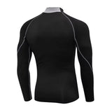 High Neck Long Sleeve Black Compression Shirt XMARTIAL