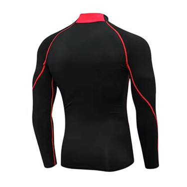 High Neck Long Sleeve Black Compression Shirt XMARTIAL