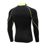 High Neck Long Sleeve Black Compression Shirt XMARTIAL