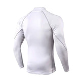 High Neck Long Sleeve White Compression Shirt XMARTIAL