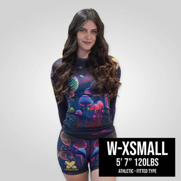 Indigo Mushroom Women's BJJ Rash Guard XMARTIAL