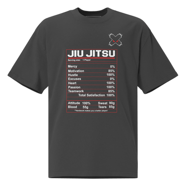 Jiu Jitsu Shirt Oversized Nutrition Label XMARTIAL