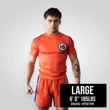 Kanji Orange BJJ Rash Guard XMARTIAL