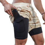 Khaki 2-in-1 Running Shorts XMARTIAL