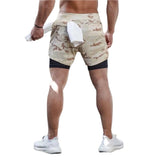 Khaki 2-in-1 Running Shorts XMARTIAL