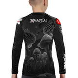 Kids BJJ Rash Guard Black Indigo Mushroom X-Tech 25 Series XMARTIAL