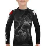 Kids BJJ Rash Guard Black Indigo Mushroom X-Tech 25 Series XMARTIAL