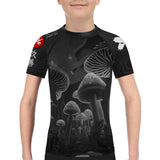 Kids BJJ Rash Guard Black Indigo Mushroom X-Tech 25 Series XMARTIAL