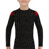 Kids BJJ Rash Guard Black Leopard X-Tech 25 Series XMARTIAL