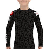 Kids BJJ Rash Guard Black Leopard X-Tech 25 Series XMARTIAL