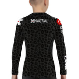 Kids BJJ Rash Guard Black Leopard X-Tech 25 Series XMARTIAL