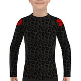 Kids BJJ Rash Guard Black Leopard X-Tech 25 Series XMARTIAL